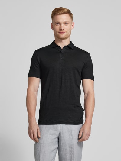 OLYMP Level Five Regular Fit Poloshirt aus Leinen-Elasthan-Mix Black 4