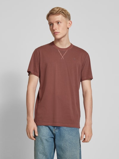 G-Star Raw T-Shirt mit Label-Print Modell 'Nifous' Rostrot 4