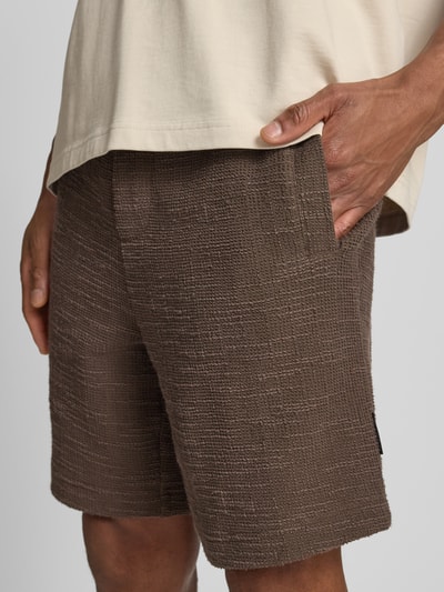 Marc O'Polo Relaxed Fit Sweatshorts aus Baumwoll-Mix Dunkelbraun 3