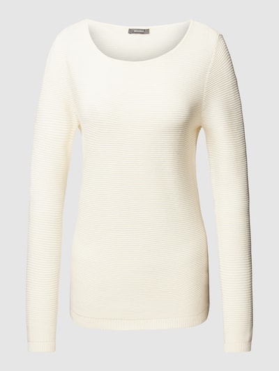 Montego Gebreide pullover met ronde hals Offwhite - 2