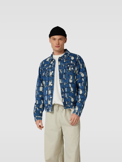 Billionaire Boys Club Jeansjacke mit Allover-Muster Jeansblau 4