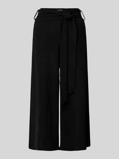 Vila High waist culotte met strikceintuur, model 'HELA' Zwart - 2