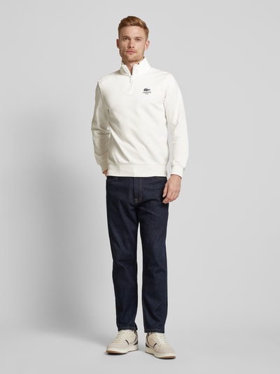 Lacoste Sweatshirt mit Stehkragen Modell 'HERITAGE' Offwhite 1