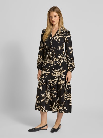 GUIDO MARIA KRETSCHMER WOMAN Relaxed fit maxi-jurk van viscosemix, model 'Ayana' Zwart - 1