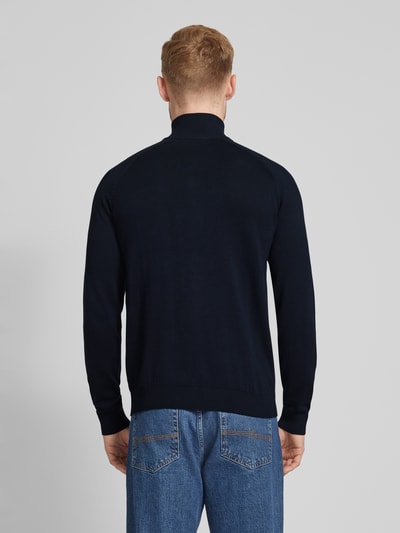 Bruun & Stengade Gebreide pullover met opstaande kraag, model 'KNUD' Donkerblauw - 5