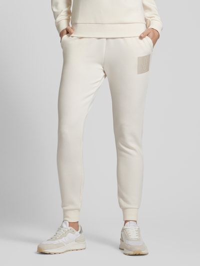 ARMANI EXCHANGE Tapered fit sweatpants met labelprint Offwhite - 4