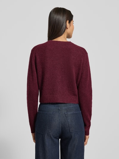 HUGO Regular Fit Strickjacke mit Woll-Anteil Modell 'SFEBRA' Bordeaux 5