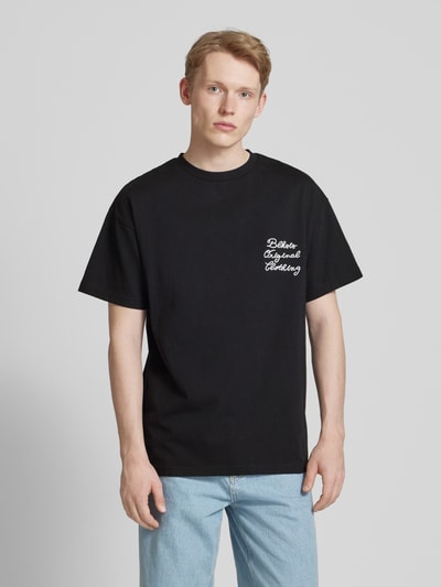 BLKVIS T-shirt met labelstitching, model 'PRIMAVERA' Zwart - 4