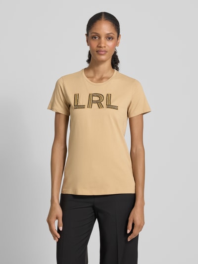 Lauren Ralph Lauren T-Shirt mit Stitching und Rundhalsausschnitt Modell 'KATLIN' Sand 4