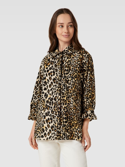 Christian Berg Woman Overhemdblouse met all-over dierenprint Offwhite - 4