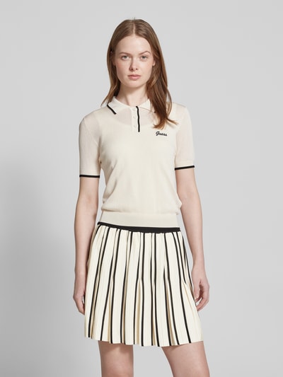 Guess Activewear Regular Fit Poloshirt mit Strukturmuster Ecru 4