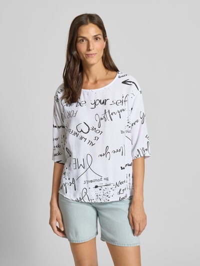 ZABAIONE Relaxed fit blouseshirt met ronde hals Wit - 4