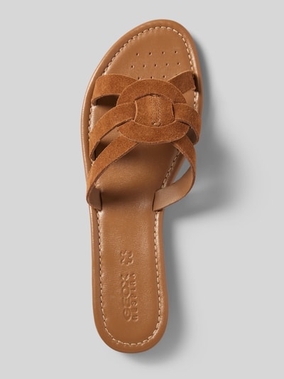 Geox Slippers met blokhak, model 'SOZY' Cognac - 4