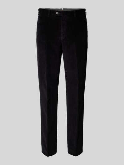 Hiltl Regular fit corduroy broek met riemlussen, model 'PARMA' Zwart - 2