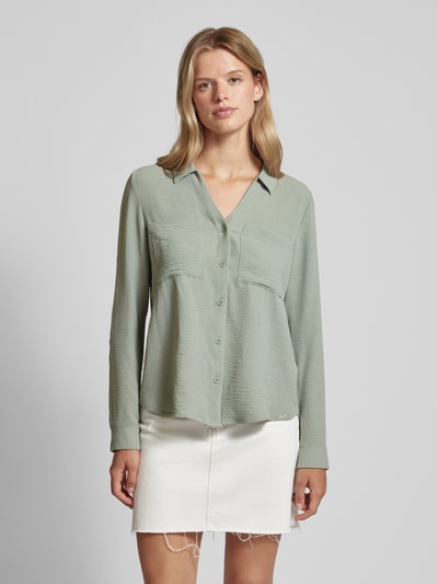 QS Overhemdblouse met knoopsluiting Lichtgroen - 4