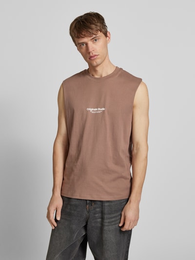 Jack & Jones Tanktop mit Label-Print Modell 'VESTERBRO' Taupe 4