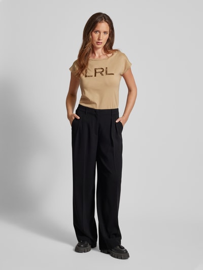 Lauren Ralph Lauren T-Shirt mit Label-Print Modell 'GRIETA' Camel 1