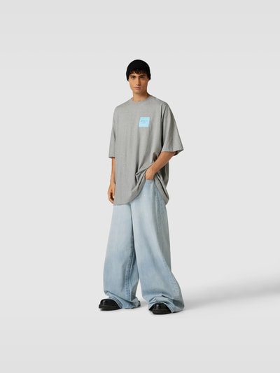 VETEMENTS Oversized T-Shirt in melierter Optik Hellgrau Melange 1