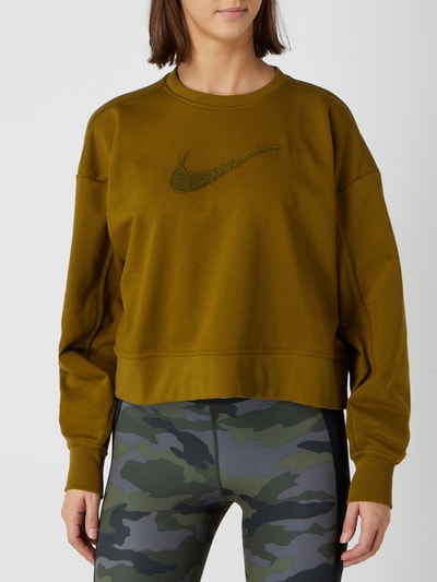 NIKE TRAINING Sweatshirt met geborduurd logo  Kaki - 4