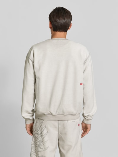 Diesel Sweatshirt mit Jacquard Logo-Detail Hellgrau 5