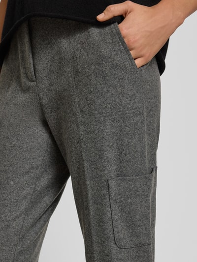 Luisa Cerano Broek van wolmix met paspelzak aan de achterkant Middengrijs gemêleerd - 3