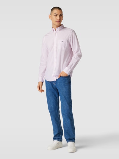 GANT Regular Fit Freizeithemd mit Vichy-Karo Modell 'POPLIN' Rose 1