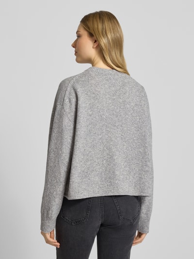 Drykorn Gebreide pullover met ribboorden, model 'MALESE' Lichtgrijs gemêleerd - 5