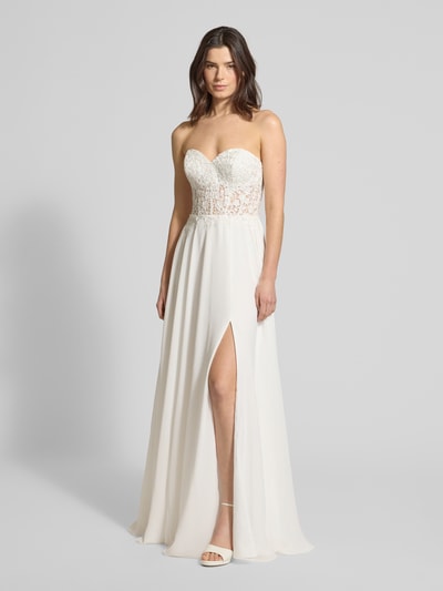 LUXUAR FASHION Regular Fit Brautkleid mit floralem Spitzenbesatz Offwhite 1