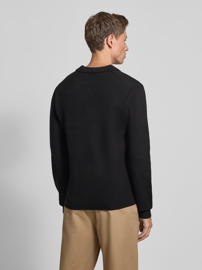 Casual Friday Regular Fit Longsleeve mit Polokragen Modell 'Karl' Black 5