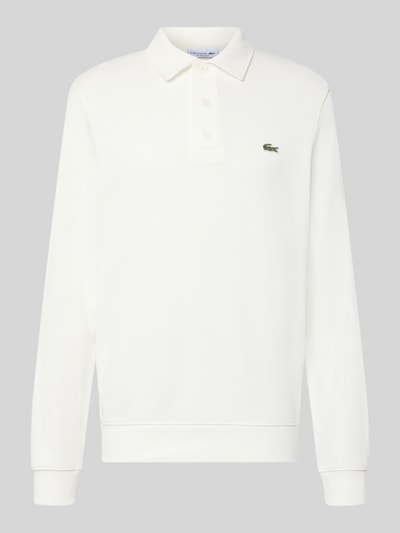 Produktfoto, Regular Fit Sweatshirt aus reiner Baumwolle von Lacoste in Weiß, glatte Oberfläche, dezentes Logo, Herren Sweatshirt von Lacoste