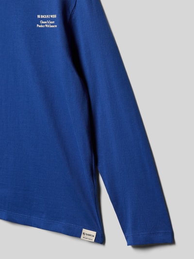 Garcia Shirt met lange mouwen en labelprint Koningsblauw - 2