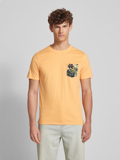 Blend T-Shirt mit geripptem Rundhalsausschnitt Modell 'BHJEM' Orange 4