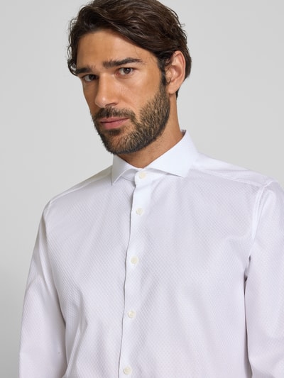 OLYMP Level Five Regular fit zakelijk overhemd met structuurmotief Wit - 3