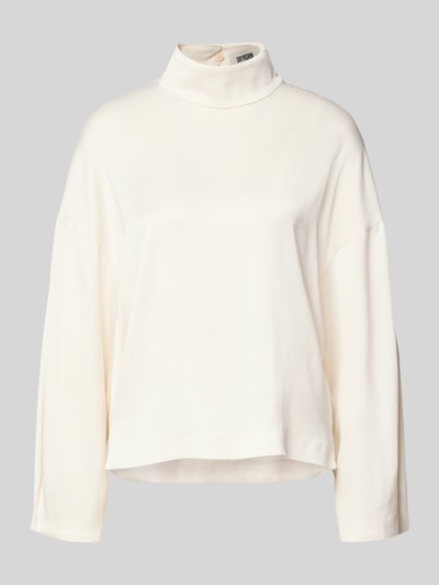 Produktfoto, Relaxed Fit Bluse mit Stehkragen Modell 'ALVARA' von Drykorn, mieszanka materiałów z dodatkiem streczu, krój relaxed fit, długość tyłu w rozmiarze 36: 58 cm, długość rękawów w rozmiarze 36: 46 cm, kolor jasny, gładka faktura