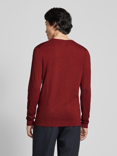 MCNEAL Pullover in Strick-Optik Dunkelrot Melange 5