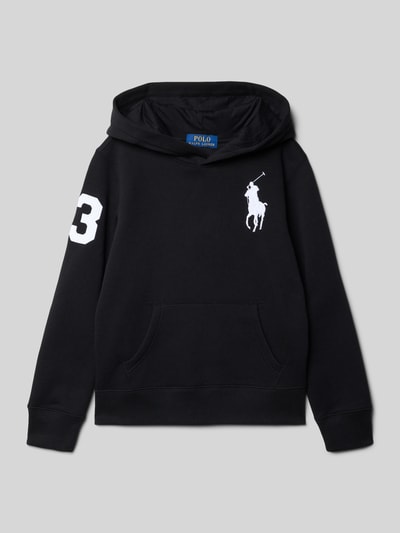 Polo Ralph Lauren Teens Hoodie met logostitching Zwart - 1