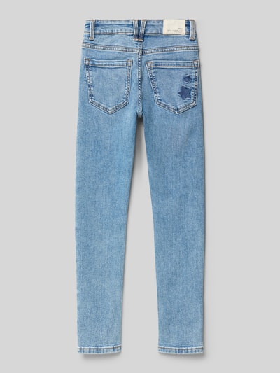 Mango Slim Fit Jeans mit Motiv-Stitching Blau 3