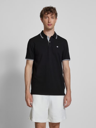 CHAMPION Regular Fit Poloshirt mit Logo-Stitching Black 4
