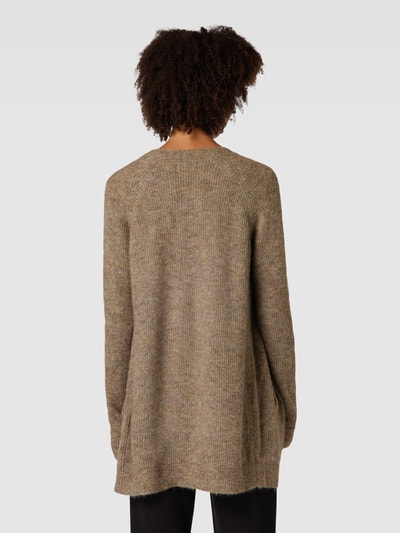 PIECES Longcardigan mit Eingrifftaschen Mittelbraun Mel 5