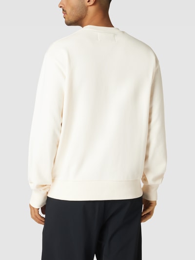 CHAMPION Sweatshirt mit Label-Stitching Modell 'Crewneck' Ecru 5