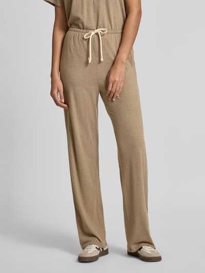 American Vintage Sweatpants met elastische band, model 'YPAWOOD' Zand gemêleerd - 4