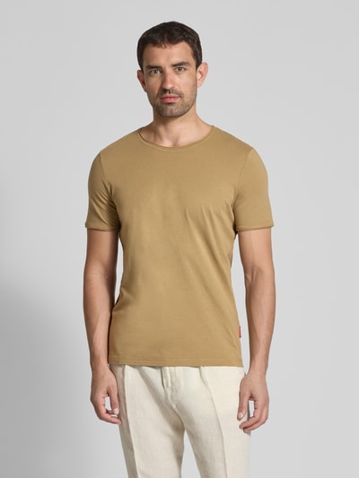 JOOP! Jeans T-Shirt mit geripptem Rundhalsausschnitt Modell 'Cesare' Oliv 4