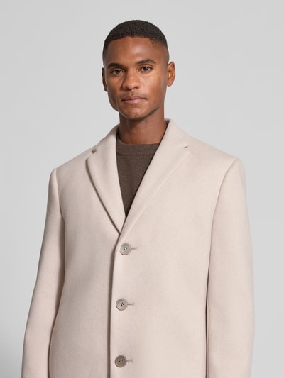 MCNEAL Lange jas van wolmix met reverskraag Beige - 3