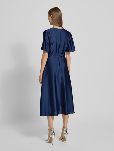 Swing Cocktailkleid mit Bindegürtel Blau 5