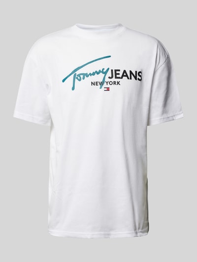 Tommy Jeans Regular fit T-shirt met labelprint Wit - 1