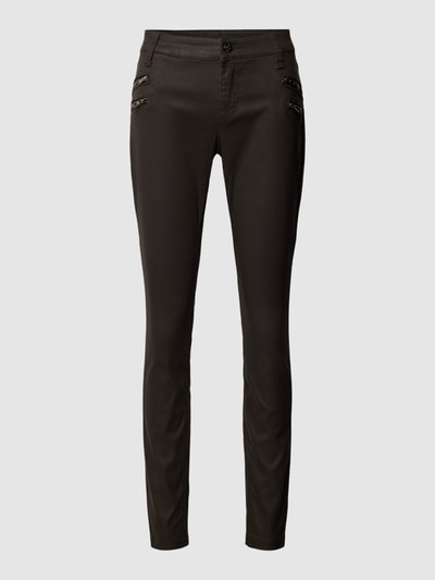 MAC Skinny fit jeans met ritszakken Donkerbruin - 2