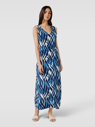 SMASHED LEMON Maxi-jurk met strikceintuur Marineblauw - 1