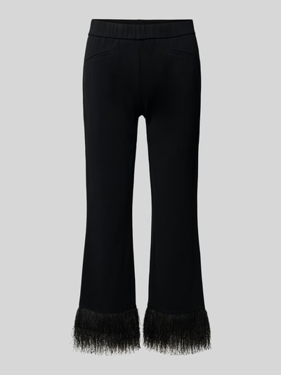 TONI Flared Cut Hose aus Viskose-Mix mit Fransen Black 2