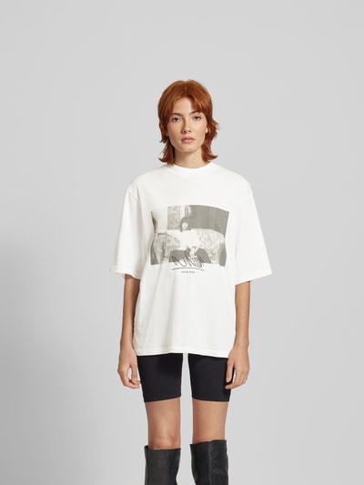 Anine Bing Oversized T-Shirt mit Motiv-Print Weiss 4