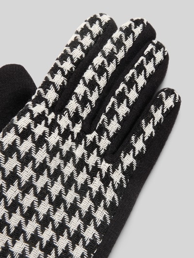 EEM Skórzane rękawiczki z ozdobnymi szwami Czarny 3